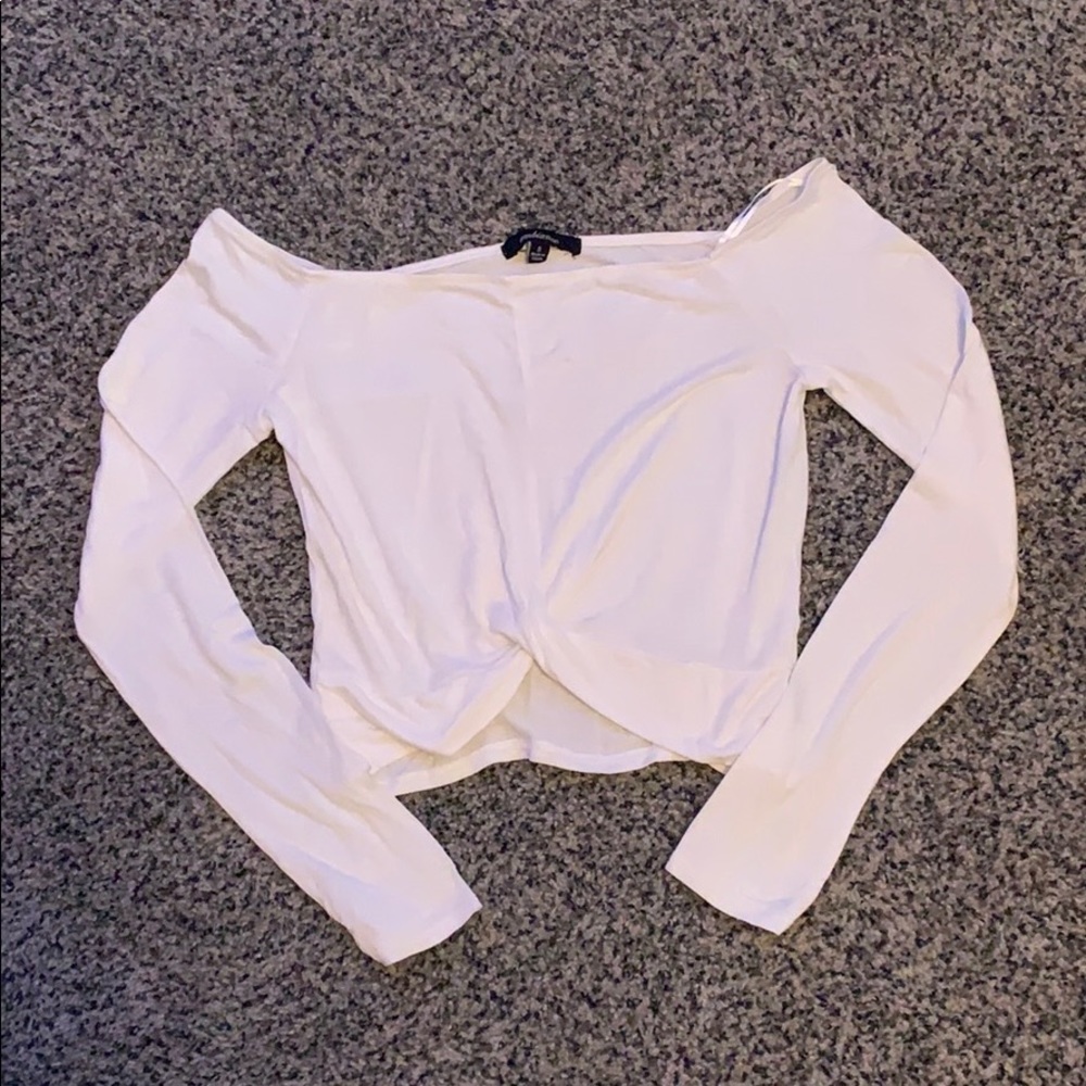 white off the shoulder long sleeve